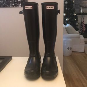 Original Gloss Tall Black Hunter boots US 9M/10F